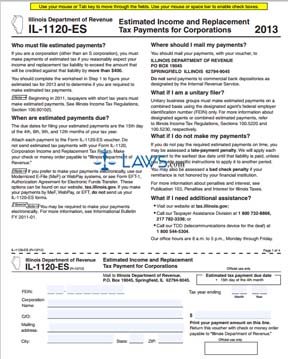 Form IL-1120-ES Estimated Income and Replacement Tax Payments for Corporations