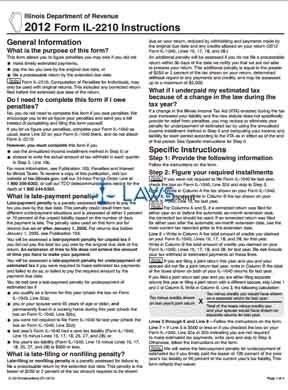 Form Instructions for IL-2210 Computation of Penalties for Individuals
