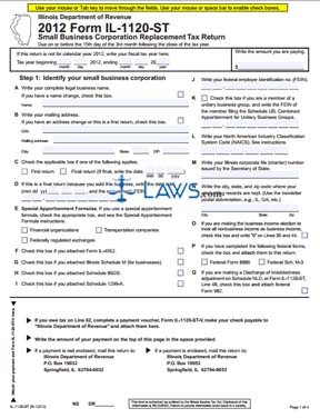 Form IL-1120-ST Small Business Corporation Replacement Tax Return