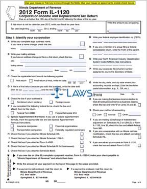 Form IL-1120 Corporation Income and Replacement Tax Return 