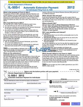 Form IL-505-I Automatic Extension Payment for Individuals 