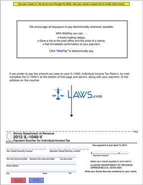 Form IL-1040-V Payment Voucher for Individual Income Tax 