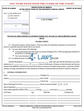 Form 3417 Domestic Relations Comprehensive Financial Statements (DuPage County) 