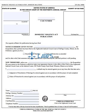 Form 3251 Publication Notice for Domestic Relations (DuPage County) 