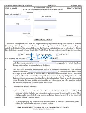 Form 3237 Evaluation Order (DuPage County) 