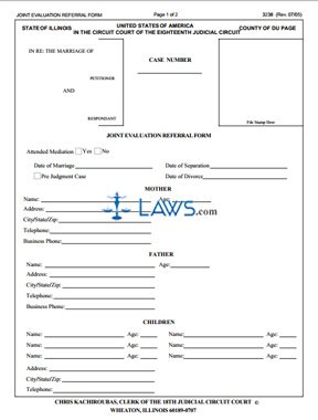Form 3238 Joint Evaluation Order (DuPage County) 