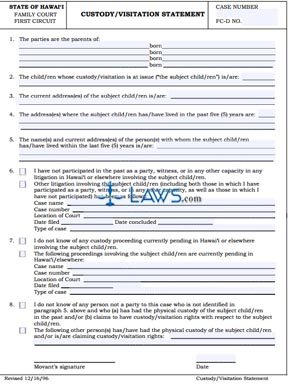 Custody/Visitation Statement