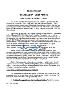 Form 1FC-G Guardianship Minor Person(Pro Se Packet)