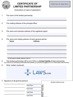 Form 230 Certificate of Limited Partnership