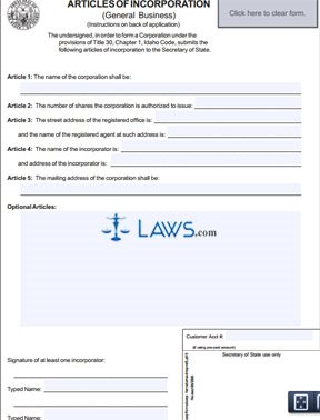 Form 200 Articles of Incorporation (Profit Corporation) 