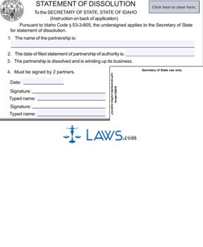 Form 247 Statement of Dissolution (Partnership) 