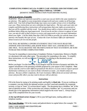 Form CAO FL 3-3 Family Case Answer and Counterclaim with Children 
