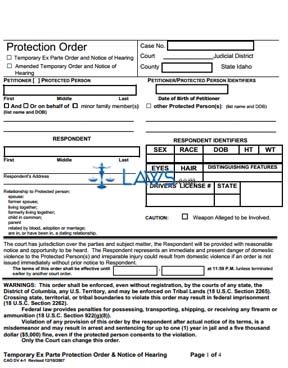 Temporary Protection Order and Notice of Hearing DV 4-1 Revised 12/07