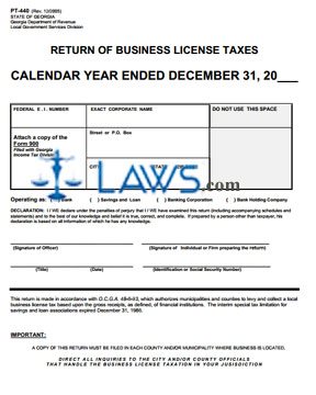 Form PT-440 Return of Business License Taxes