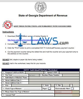 Form 525-TV Individual and Fiduciary Payment Voucher