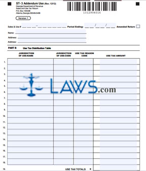 Form ST-3 Addendum Use