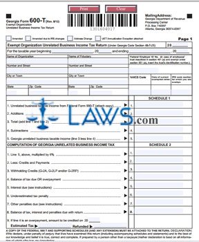 Form 600-T Exempt Organization Unrelated Business Income Tax Return