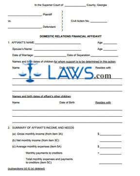 Form Mag 60-44 Domestic Relations Financial Affidavit 