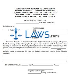 Court Order in Response to a Request to Install Equipment for News Coverage (denying)