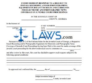 Court Order in Response to a Request to Install Equipment for News Coverage (granting)