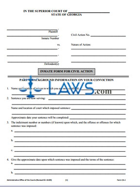 Inmate Application for Writ of Habeas Corpus Form 2010 (PDF) 