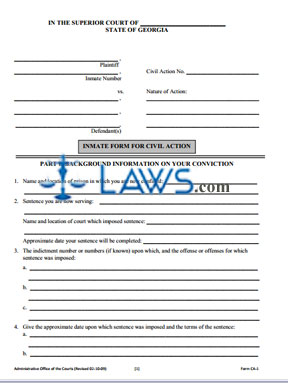 Inmate Civil Action Form 2010 (PDF)