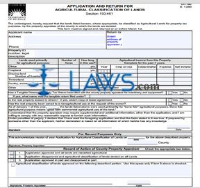 Form DR-482 Application for Agricultural Classification of Land