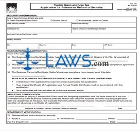 Form DR-29 Sales and Use Tax Application for Release or Refund of Security