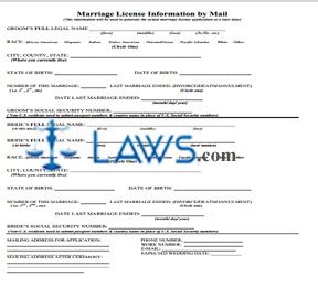 Form Marriage License Information