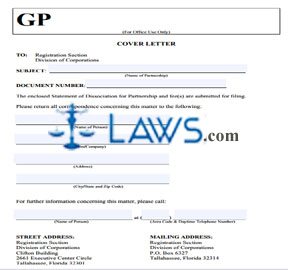 Form Statement of Dissociation (Partnership) 