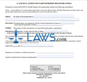 Form Cancel Registration (Partnership) 