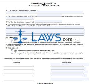 Form Articles of Dissolution (LLC)