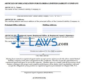 Form Articles of Organization (LLC) 