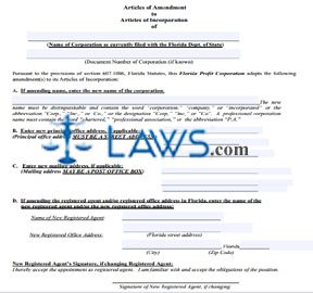 Form Profit Articles of Amendments (Profit Corporation) 