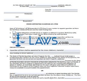 Form 942b Order Appointing Guardian Ad Litem