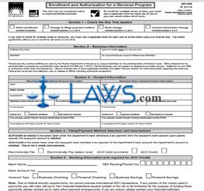 Form DR-600 Enrollment and Authorization for e-services program 