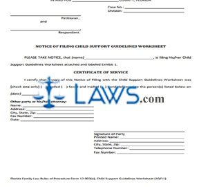 Form 12.902(e) Child Support Guidelines Worksheet 