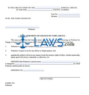 Form 12.982(b) Final Judgment of Change of Name (Adult)