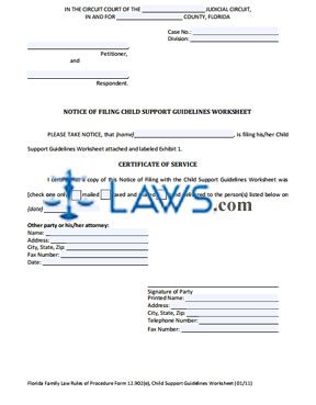 Form 12-902(e) Child Support Guidelines Worksheet