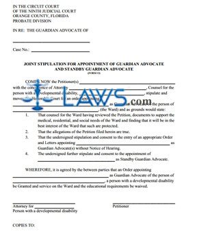 Form O - Joint Stipulation