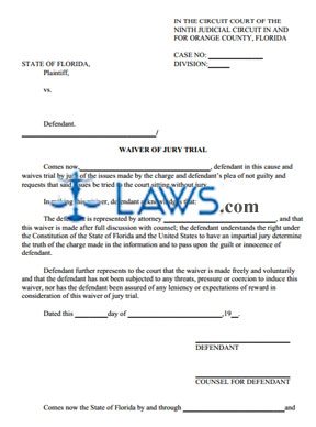 County Waiver of Jury Trial