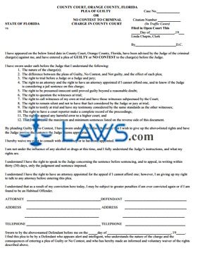 County Court PLEA Form