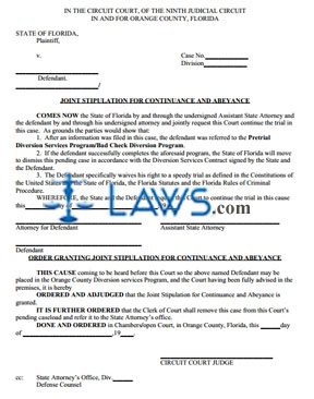 Joint Stip for Continuance & Abeyance