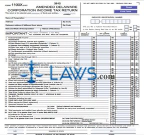 Form 1100X Amended Delaware Corporation Income Tax Return