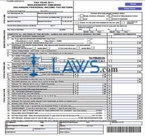 Form 200-02-X Non-Resident Amended Delaware Personal Income Tax Return