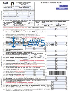 Form 200-01-X Resident Amended Delaware Personal Income Tax Return