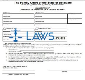 Form 202 Guardianship Affidavit of Consent of a Child's Parent