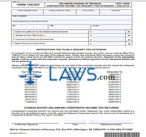 Form 1100T-EXT Corporate Request for Extension Voucher 