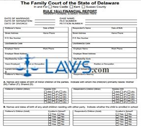 Form 465 Rule 16(c) Financial Report  