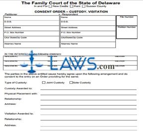 Form 349 Consent Order-Custody,Visitation